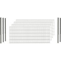 hadra Doppelstabmattenzaun, silbergrau, 6/5/6 mm, Komplett-Set à 10 m, inkl. Pfosten, Flacheisenleiste - silberfarben | grau hadra Doppelstabmattenzaun, silbergrau, 6/5/6 mm, Komplett-Set à 10 m, inkl. Pfosten, Flacheisenleiste - silberfarben | grau von hadra