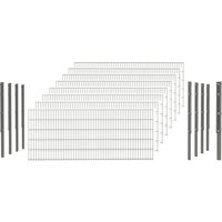 hadra Doppelstabmattenzaun, silbergrau, 6/5/6 mm, Komplett-Set à 20 m, inkl. Pfosten, Flacheisenleiste - silberfarben | grau hadra Doppelstabmattenzaun, silbergrau, 6/5/6 mm, Komplett-Set à 20 m, inkl. Pfosten, Flacheisenleiste - silberfarben | grau von hadra