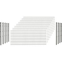 hadra Doppelstabmattenzaun, silbergrau, 8/6/8 mm, Komplett-Set à 20 m, inkl. Pfosten, Klemmhalter - silberfarben | grau hadra Doppelstabmattenzaun, silbergrau, 8/6/8 mm, Komplett-Set à 20 m, inkl. Pfosten, Klemmhalter - silberfarben | grau von hadra