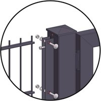 hadra Zaunanschluss-Set, 2 U-Profil Leisten + Schrauben, für Zaunhöhe 2030 mm - grau von hadra