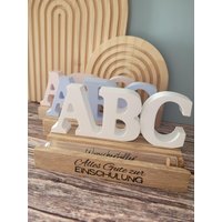 Deko Geschenk Zur Einschulung Tischdeko Mitbringsel Geldgeschenk Abc Keramikgießmasse Verschiedene Ausführungen Schulstart von haekelherzstein