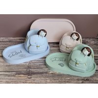 Einschulung Dekoteller Stiftehalter Aufbewahrung Tablett Schulstart Mitbringsel Keramikgießmasse Geschenk von haekelherzstein