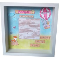 Geschenk Zur Geburt Oder Taufe ⁂ Personalisierter Bilderrahmen 3D Heißluftballon Baby Erstes Foto Geburtsdaten Rahmen von haekelherzstein