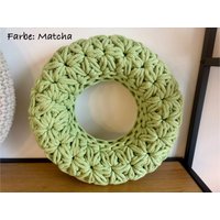 Kranz/Tischkranz Adventskranz Gehäkelt Mit Innenliegendem Strohring von haekeljana