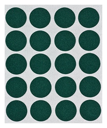haggiy® Flock-Filz in schwarz, 0,35 mm Stärke, Durchm. 17 mm, 10 Streifen a' 20 Pads = 200 Pads, selbstklebend von haggiy