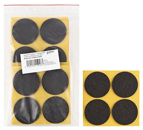 haggiy Bodengleiter - Filzgleiter selbstklebend - 3,0 mm stark, braun, rund 50 mm (40 STK.) von haggiy