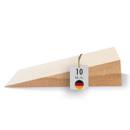 haggiy Hartholzkeil – Holzkeil Set – Unterlegkeile aus Buche Natur – Türstopper – Ideal für Möbel, Montage, DIY - (LxBxH) 100 x 40 x 25 mm (10 Stk.) von haggiy