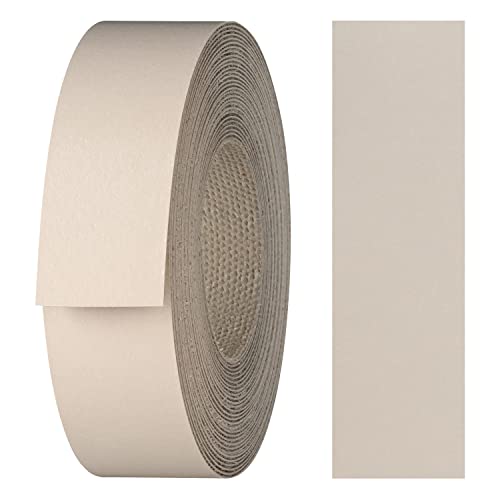 haggiy Kantenumleimer aus Melamin mit Schmelzkleber, 21 mm x 5 m | Umleimer zum Aufbügeln f. Regalbretter & Platten | Kantenband - Dekor: Beige grau von haggiy