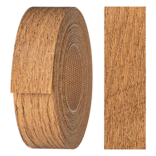 haggiy Kantenumleimer aus Melamin mit Schmelzkleber, 21 mm x 5 m | Umleimer zum Aufbügeln f. Regalbretter & Platten | Kantenband - Dekor: Eiche Lancelot von haggiy