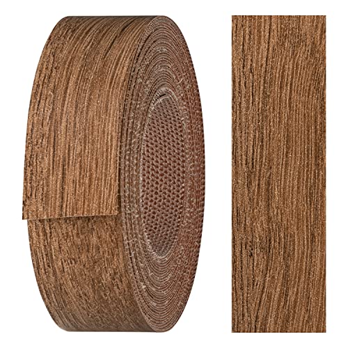 haggiy Kantenumleimer aus Melamin mit Schmelzkleber, 21 mm x 5 m | Umleimer zum Aufbügeln f. Regalbretter & Platten | Kantenband - Dekor: Eiche Lefkas dunkel von haggiy
