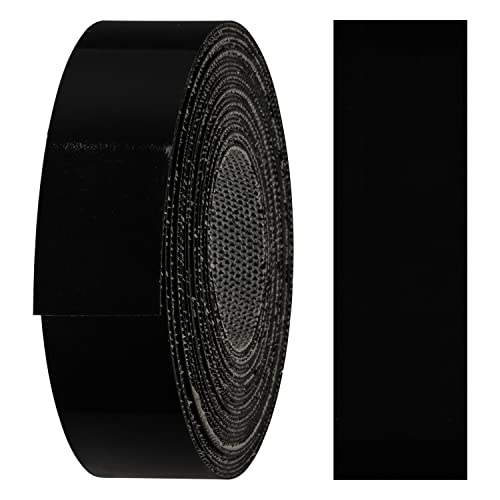 haggiy Kantenumleimer aus Melamin mit Schmelzkleber, 21 mm x 5 m | Umleimer zum Aufbügeln f. Regalbretter & Platten | Kantenband - Dekor: Schwarz-glanz von haggiy