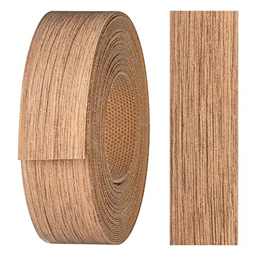 haggiy Kantenumleimer aus Melamin mit Schmelzkleber, 21 mm x 5 m | Umleimer zum Aufbügeln f. Regalbretter & Platten | Kantenband - Dekor: Wildeiche von haggiy