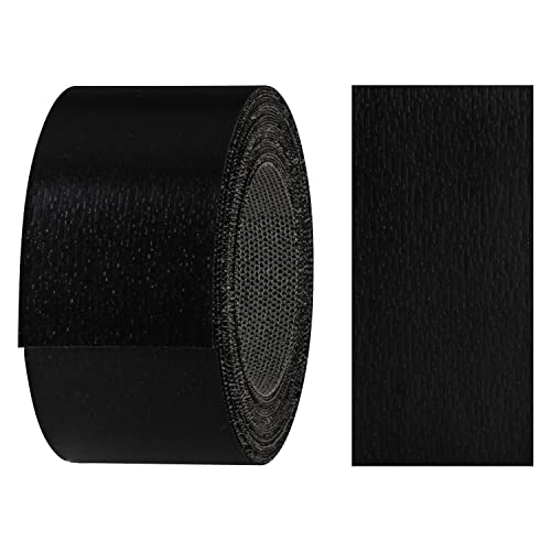 haggiy Kantenumleimer aus Melamin mit Schmelzkleber, 40 mm x 5 m | Umleimer zum Aufbügeln f. Regalbretter & Platten | Kantenband - Dekor: Schwarz-Struktur von haggiy