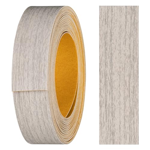 haggiy Melaminkanten-Band selbstklebend 18mm x 5m I Kantenband I Möbelkantenband I Sicherer Halt ohne Bügeln I Kantenumleimer I Furnier für Regalbretter/Holzplatten (Ulme Liberty Silber) von haggiy