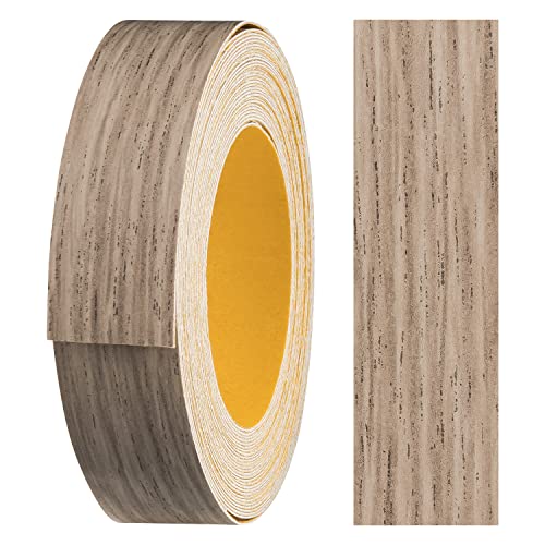 haggiy Melaminkanten-Band selbstklebend 18mm x 5m I Kantenband I Möbelkantenband I Sicherer Halt ohne Bügeln I Kantenumleimer I Furnier für Regalbretter/Holzplatten (Eiche grau) von haggiy