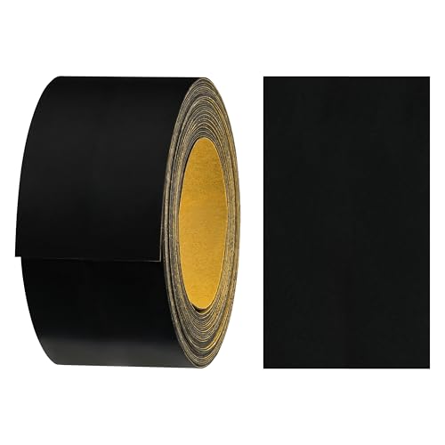 haggiy Melaminkanten-Band selbstklebend 40mm x 5m I Sicherer Halt ohne Bügeln durch Acrylkleber I Kantenumleimer, Furnier für Regalbretter/Holzplatten (Schwarz-glatt) von haggiy
