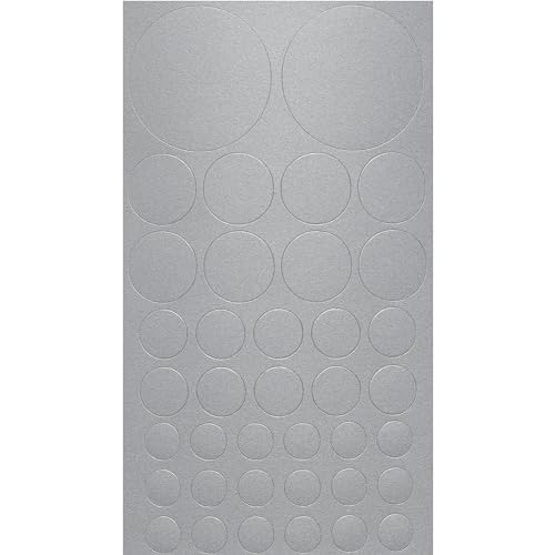haggiy Selbstklebende Abdeckkappen für Möbel & Böden - Schraubenabdeckungen - Rund - Abdeckung f. Schrauben & Bohrlöcher - Mix Ø 10-40 mm - 38 Stück - Möbelpflaster (Aluminium) von haggiy