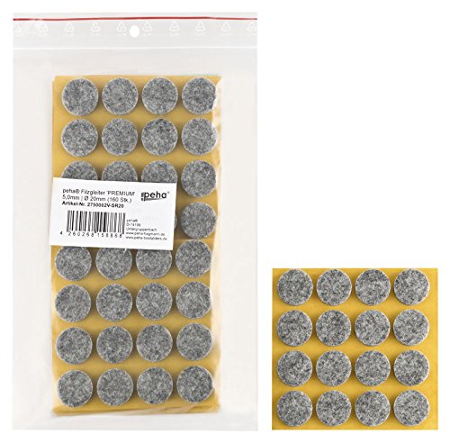 haggiy Stuhlgleiter - Filzgleiter selbstklebend - 5,0 mm stark, rund 22 mm (160 Stk.) von haggiy