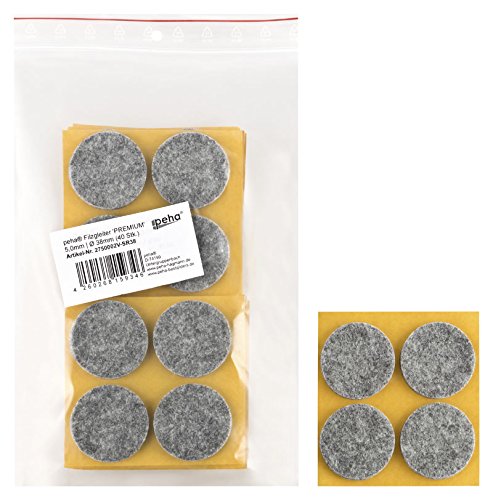 haggiy Stuhlgleiter - Filzgleiter selbstklebend - 5,0 mm stark, rund 38 mm (40 Stk.) von haggiy