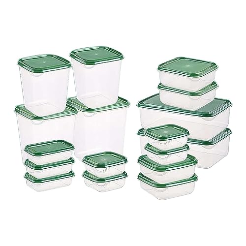 Organizer Baskets 17 PCS Food Storage Box Sealed Grain Storage Container Transparent Fresh Keeping Box Household Kitchen Fresh Keeping Box Refrigerated Storage Container Snack (Green, One Size) von hahuha