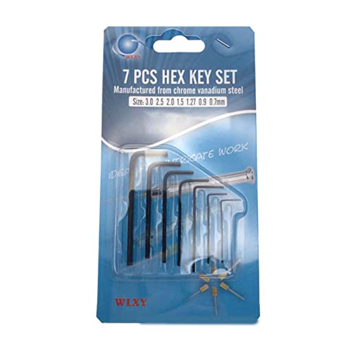 haiaxx Neue 7-teilige 0,7 mm-3 mm Mini-Sechskant-Inbusschlüssel-Schlüsselsatz Schraubenzieher-Werkzeugsatz Sechskant-Inbus-Inbusschlüssel Schwarz von haiaxx