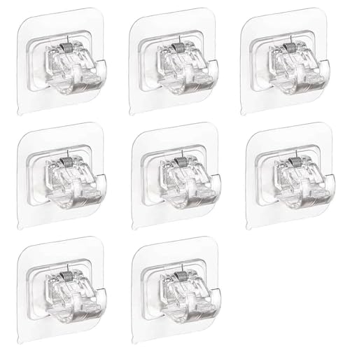 Curtain Rod Holders Pack Of 8 No Drilling Self-Adhesive Curtains Or Towel Rail Hooks For Home For Hanging Curtains Suitable For Poles Less Than 4cm In Diameter Transparent von haierdidi