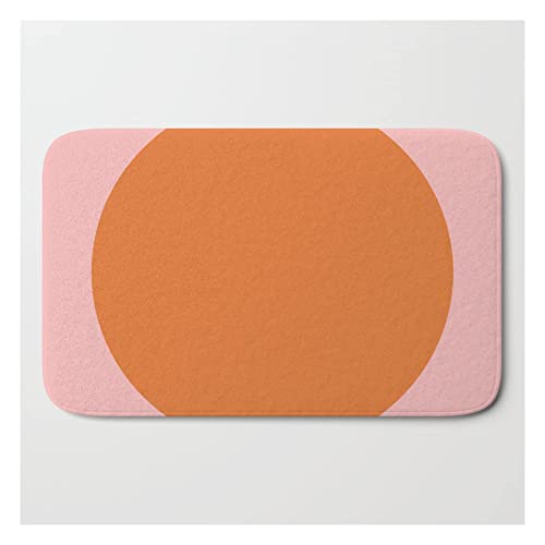 Bodenmatte Groovy Dot Pink Und Orange Minimalist Matten Waschbar Badteppich Rutschfester Badematte Für Innen Badezimmer Haustür 40X60Cm von haikoushibaikanshangmaoyouxiangongsi2