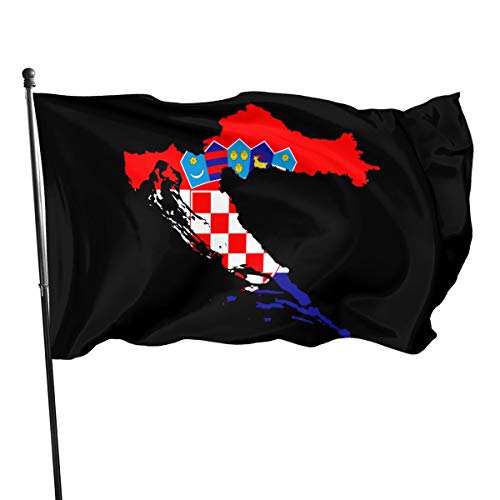 Flagge Karte Der Kroatischen Flagge Gartenflagge Polyester Dekoration Fähnchen Gedruckt Haus Hof Flagge Für Paraden,Außenbereich,Aktivitäten 90X150Cm von haikoushibaikanshangmaoyouxiangongsi2