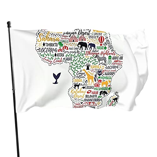 Dekoration Flagge Karte Von Afrika Fahnen Robuste Fahnenkette Flaggen Doppelt Genäht Flaggen Für Haus Veranda Bar 90X150Cm von haikoushiheqianlishangmaoyouxiangongsi1