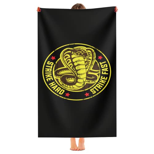 Strandtuch Cobra Strike Hard Fast No Mercy Karate Beach Towel Weiches Strandhandtuch Saugfähig Strandlaken Für Kinder Damen Pool 80X130Cm von haikoushiheqianlishangmaoyouxiangongsi1