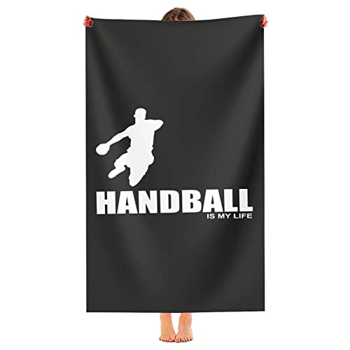 Strandtuch Handball-Silhouette Duschtücher Weiches Saunatuch Pflegeleicht Duschtuch Für Camping Pool Reisen 80X130Cm von haikoushiheqianlishangmaoyouxiangongsi1