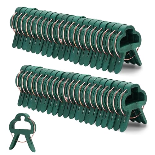 50 Stück Pflanzenclips 4,5*3cm Pflanzenklammern für Kletterpflanzen, Pflanzen Klammern zur Befestigung von Rosen, Tomaten, Gurken und andere Rankpflanzen, Wiederverwendbar Pflanzen Stützklammern Grün von haiorjun
