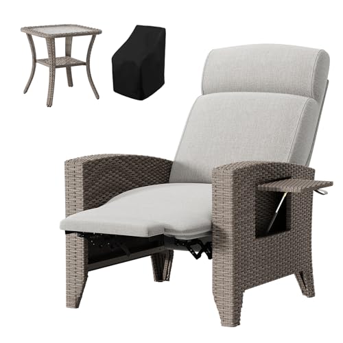 haiorjun Relaxsessel Garten Rattansessel Set, Gartensessel Wetterfest Rattan Sessel Outdoor mit Abdeckung und Beistelltisch, Ergonomische Relaxliege mit Verstellbarer Rückenlehne und Sitzkissen haiorjun Relaxsessel Garten Rattansessel Set, Gartensessel Wetterfest Rattan Sessel Outdoor mit Abdeckung und Beistelltisch, Ergonomische Relaxliege mit Verstellbarer Rückenlehne und Sitzkissen von haiorjun