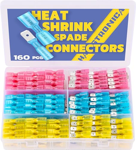 haisstronica 160 Stück Schrumpf-Flachstecker, AWG 22–10 Buchsen- und Stecker-Kabelverbinder, Schnelltrenn-Flachstecker haisstronica 160 Stück Schrumpf-Flachstecker, AWG 22–10 Buchsen- und Stecker-Kabelverbinder, Schnelltrenn-Flachstecker von haisstronica