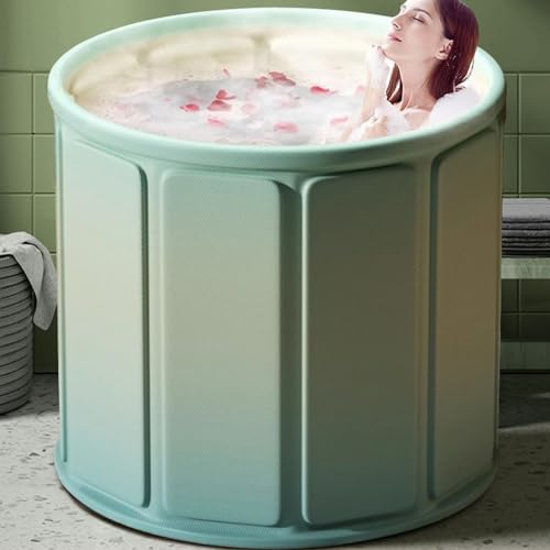 haiyusm Faltbare Badewanne Erwachsene Tragbarer Badewannen mit Sprudelfunktion für Den Außenbereich Eistonne Mobile Badewanne für Dusche Ice Bath PVC (80cm,Black) von haiyusm