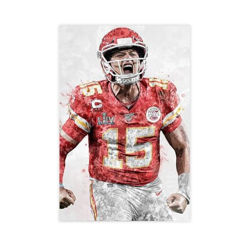 Patrick Mahomes Fußball-Poster, Wandkunst, Dekordruck, Bild für Wohnzimmer, Schlafzimmer, Dekoration, 40 x 60 cm Patrick Mahomes Fußball-Poster, Wandkunst, Dekordruck, Bild für Wohnzimmer, Schlafzimmer, Dekoration, 40 x 60 cm von halfac
