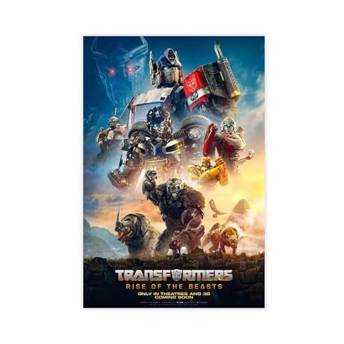 Transformers Rise of The Beasts 2023 American Science Fiction Action-Film-Cover, cooles Wandkunst-Deco-Poster, Leinwand-Poster, Wandkunst-Dekordruck, Bild Gemälde für Wohnzimmer, Schlafzimmer, von halfac