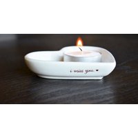Keramik Herz Votiv Teelichthalter - Teelicht Kerzenhalter Freundschaft Oder Sympathie Geschenk Geschenktasche Inklusive von hallesophiagifts