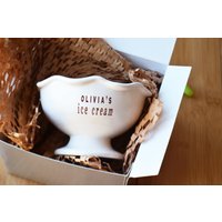 Kinder Keramik Eisbecher Oder Dessert Schüssel - Personalisiert Nichte Neffe Enkel Enkelin Geburtstagsgeschenk Geschenk Box Inklusive von hallesophiagifts
