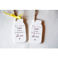 Personalisierte Keramik-Einmachglas-Verzierung Mit Songtexten - This Little Light Of Mine Inspirational Geschenk Für Freund Lehrer Oder Geliebte von hallesophiagifts