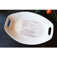 Keramik Rezeptplatte Mit Handgeschriebenem Familienrezept - Servierplatte Griffen Und Eingravierter Handschrift Rezeptkarte Familienerbstück Geschenk von hallesophiagifts