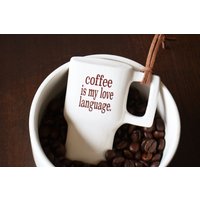 Sofort Lieferbar - Keramik Kaffeetasse To Go Ornament Kaffee Geschenke Ist Meine Sprache Der Liebe Mein Lieblings Co Worker von hallesophiagifts