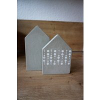 Häuser | Beton Groß Dekoration Set Muster Handmade von hallodadraussen