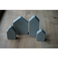 Häuser | Beton Klein Dekoration Set Handmade von hallodadraussen