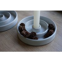 Kerzenständer | Kerzenhalter Beton Rund Handmade von hallodadraussen