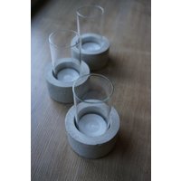 Windlicht | Teelichthalter Kerzenhalter Beton Handmade von hallodadraussen