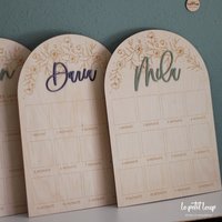Meilensteintafel Aus Holz Für Das Erste Babyjahr I Fototafel Personalisiert Passend 12 Bilder von hallopetitloup
