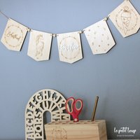 Schulkind Wimpelkette Aus Holz Mit 3D Name/Girlande Mädchen/ Personalisiert Pferd Einschulung Deko Schulstart Party von hallopetitloup
