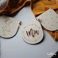 Wimpelkette Girlande Ente Aus Holz Mit 3D Name/Personalisierte Kinderzimmerdeko Personalisiert 1. Geburtstag Geschenk Zur Geburt von hallopetitloup
