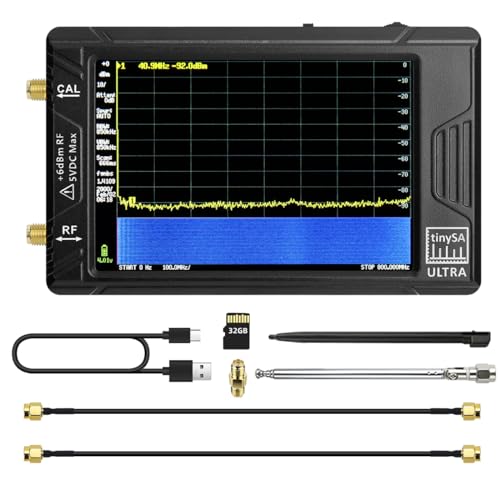 HamGeek Neuer TinySA Ultra Spektrumanalysator 100kHz-5,3GHz, Handheld Frequenzanalysator Signal Generator mit 4inch Display, 32GB Speicherkarte und integrierter 3000 mAh Akku HamGeek Neuer TinySA Ultra Spektrumanalysator 100kHz-5,3GHz, Handheld Frequenzanalysator Signal Generator mit 4inch Display, 32GB Speicherkarte und integrierter 3000 mAh Akku von hamgeek